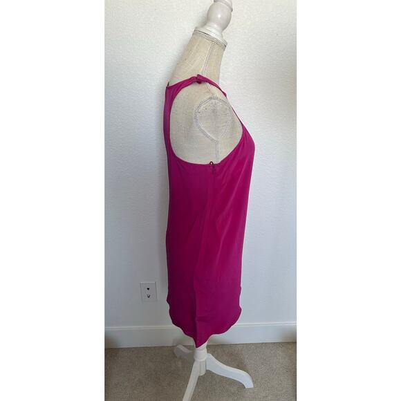 Jay Godfrey Magenta Silk one Shoulder Mini Dress - 2 - Picture 4 of 6